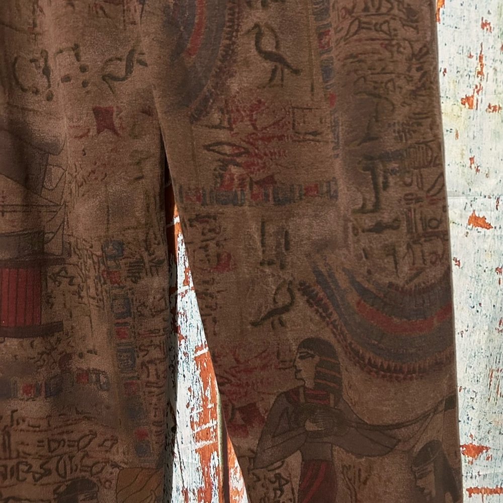 Spa by Chico's Brown Artistic Egyptian Print Jacket and Pants Set - Picture 11 of 11